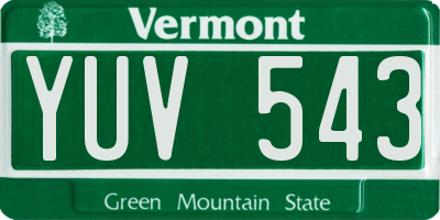 VT license plate YUV543