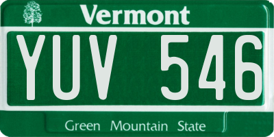 VT license plate YUV546