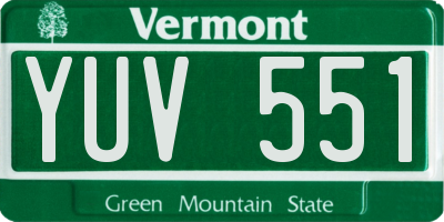 VT license plate YUV551