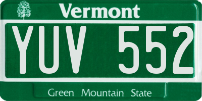 VT license plate YUV552
