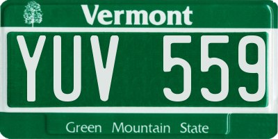 VT license plate YUV559