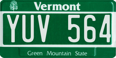 VT license plate YUV564