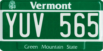 VT license plate YUV565