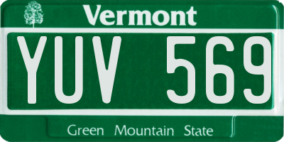 VT license plate YUV569