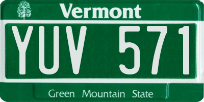 VT license plate YUV571