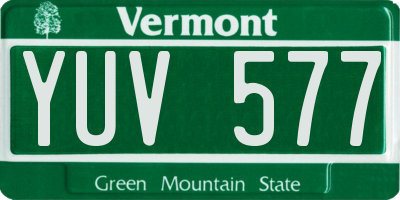 VT license plate YUV577