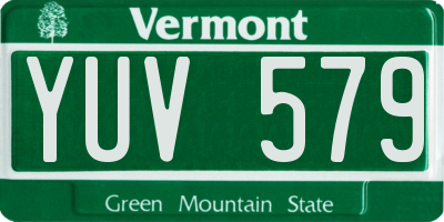 VT license plate YUV579