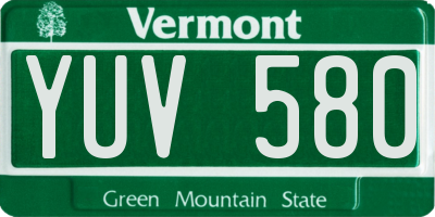 VT license plate YUV580