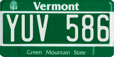 VT license plate YUV586