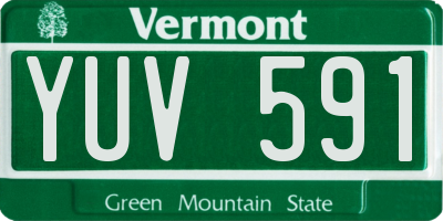 VT license plate YUV591