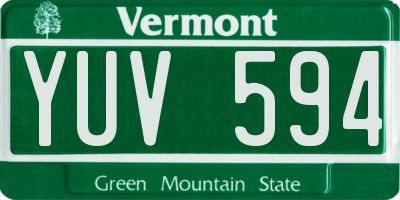 VT license plate YUV594