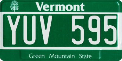 VT license plate YUV595