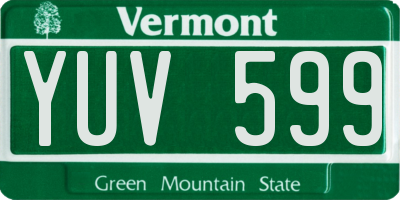 VT license plate YUV599