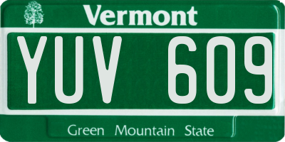 VT license plate YUV609
