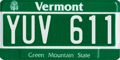 VT license plate YUV611