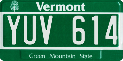 VT license plate YUV614