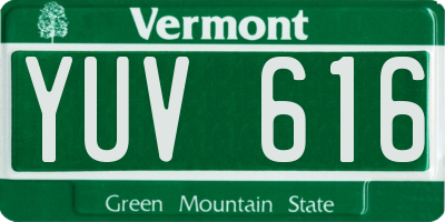 VT license plate YUV616