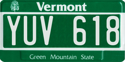 VT license plate YUV618