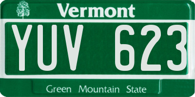 VT license plate YUV623
