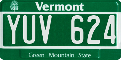 VT license plate YUV624