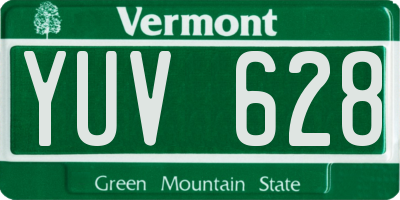 VT license plate YUV628