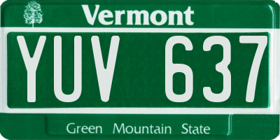 VT license plate YUV637
