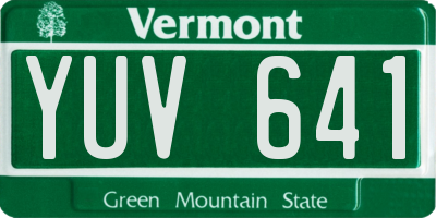 VT license plate YUV641
