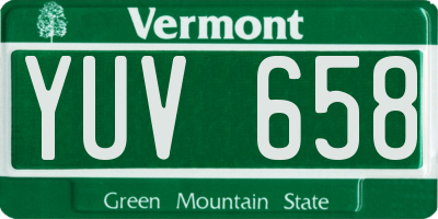 VT license plate YUV658
