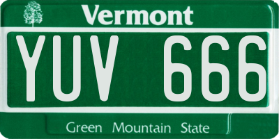 VT license plate YUV666