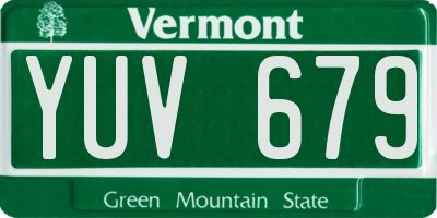 VT license plate YUV679