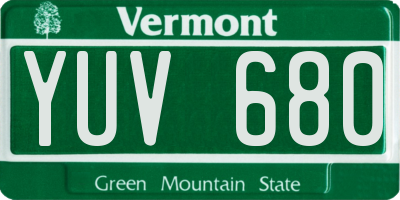 VT license plate YUV680