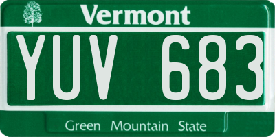 VT license plate YUV683
