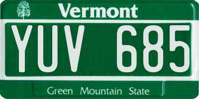 VT license plate YUV685