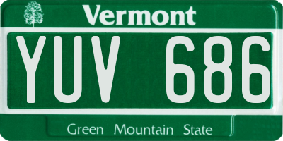 VT license plate YUV686