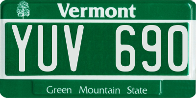 VT license plate YUV690