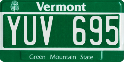 VT license plate YUV695