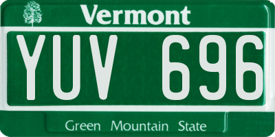 VT license plate YUV696