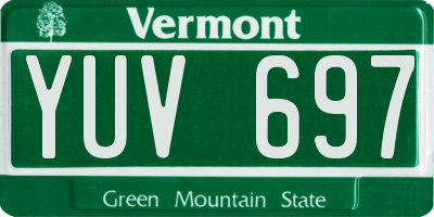 VT license plate YUV697