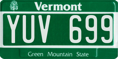 VT license plate YUV699
