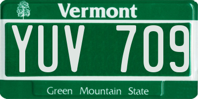 VT license plate YUV709