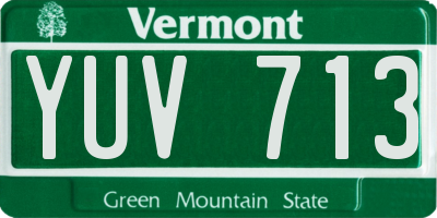 VT license plate YUV713