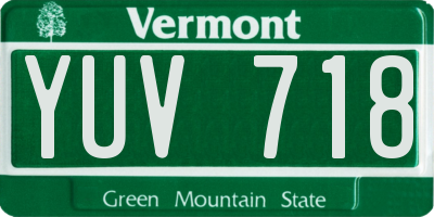 VT license plate YUV718