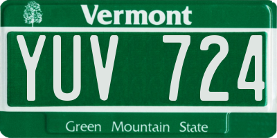 VT license plate YUV724