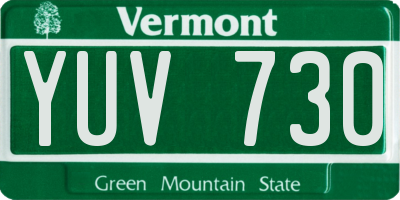 VT license plate YUV730