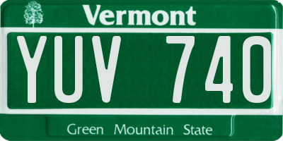 VT license plate YUV740