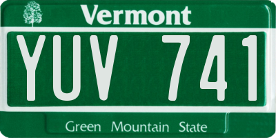 VT license plate YUV741