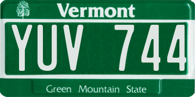 VT license plate YUV744