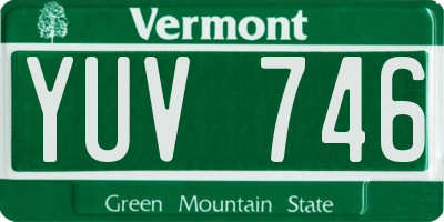 VT license plate YUV746