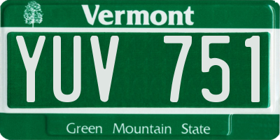 VT license plate YUV751