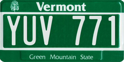 VT license plate YUV771